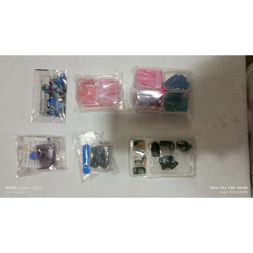 Bulk Set All Different Size Press On Nails with Glue And  Mini Files . NEW!